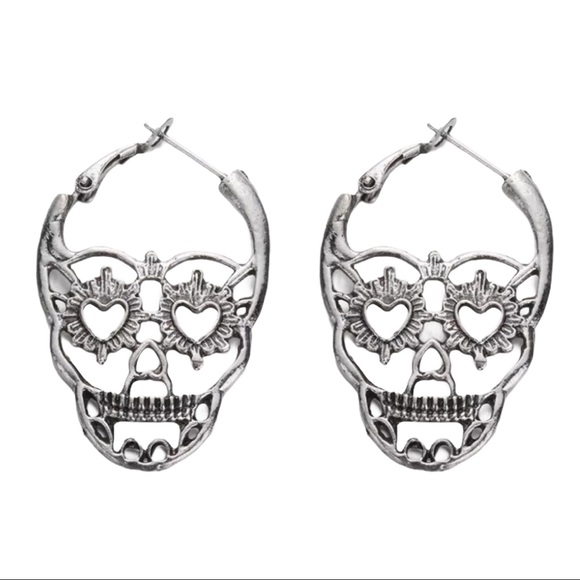 Jewelry - Silver Punk Rock Skull Earrings
